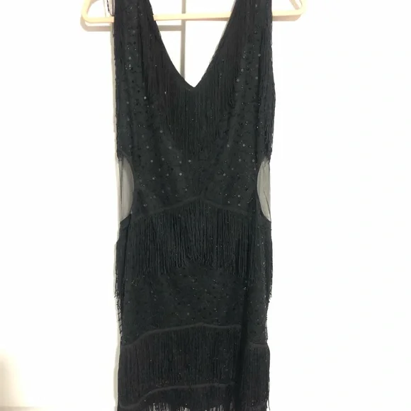 Black Flapper 1920’s Sequin Dress Costume New With Tags - Picture 5 of 13